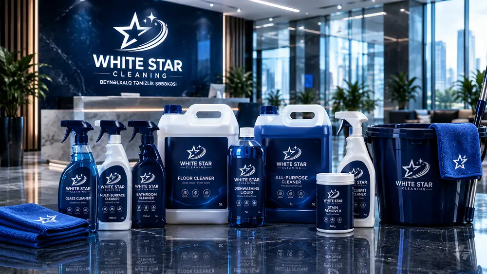 Фирменные моющие средства и инвентарь White Star Cleaning